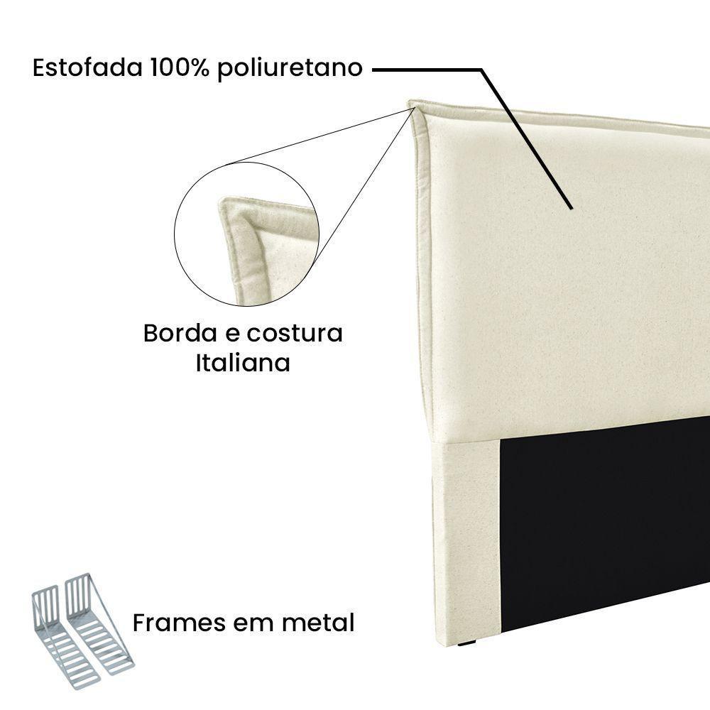 Cabeceira Cama Box King 195 Cm Garden Linho Natural S04 - D'rossi - 3