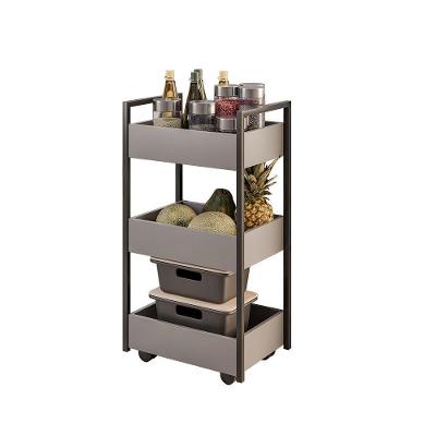 Carrinho Gourmet Auxiliar Para Cozinha 3 Prateleiras Zane Grafite-preto M12 - D'rossi