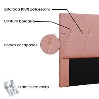 Cabeceira Cama Box King 195 Cm Aquilla Veludo S04 - D'rossi Cor Rosa - 3