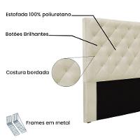 Cabeceira Cama Box King 195 Cm Tania Veludo S04 - D'rossi Cor Bege - 3