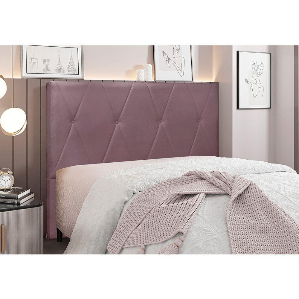 Cabeceira Cama Box King 195 Cm Aquilla Veludo Uva S04 - D'rossi - 4