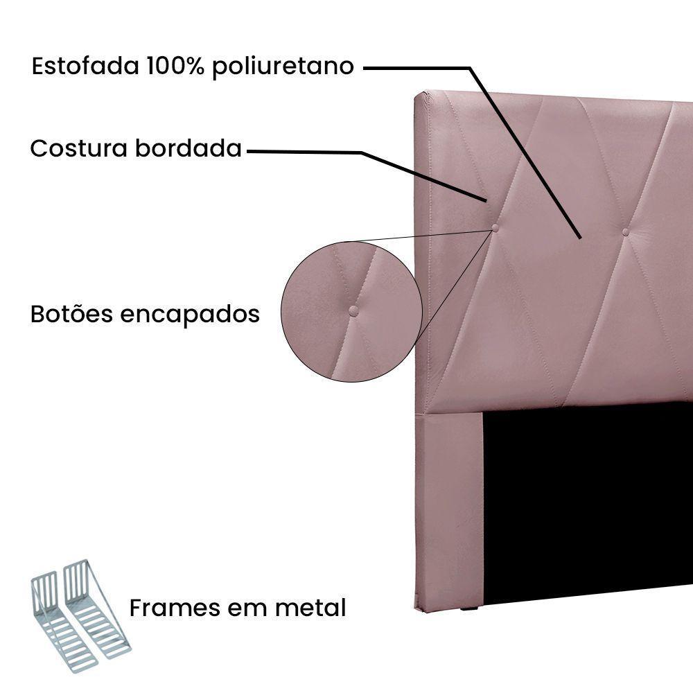 Cabeceira Cama Box King 195 Cm Aquilla Veludo S04 - D'rossi Cor Lilás - 3