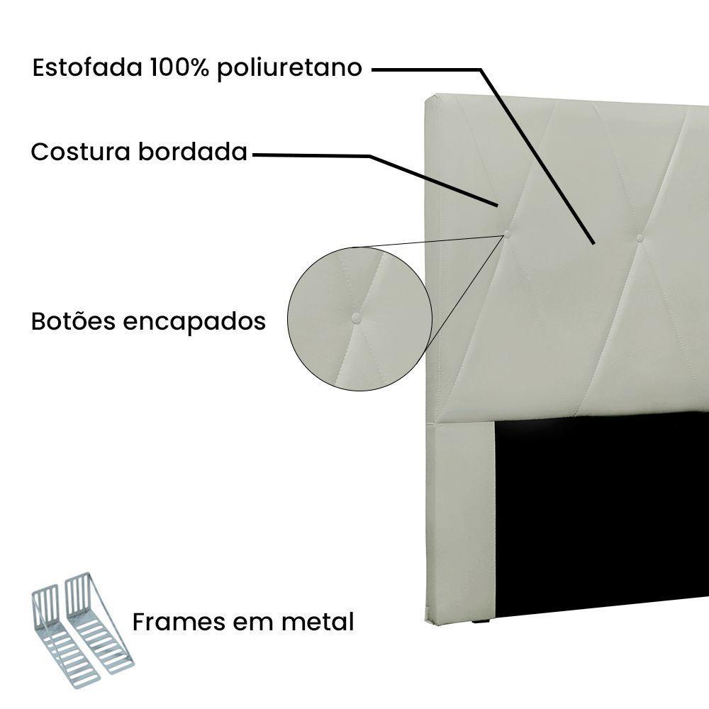 Cabeceira Cama Box King 195 Cm Aquilla Veludo S04 - D'rossi Cor Prata - 3