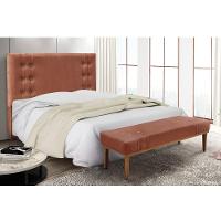 Cabeceira Cama Box King 195cm E Recamier Gênova Veludo S04 - D'rossi Cor Cobre - 5