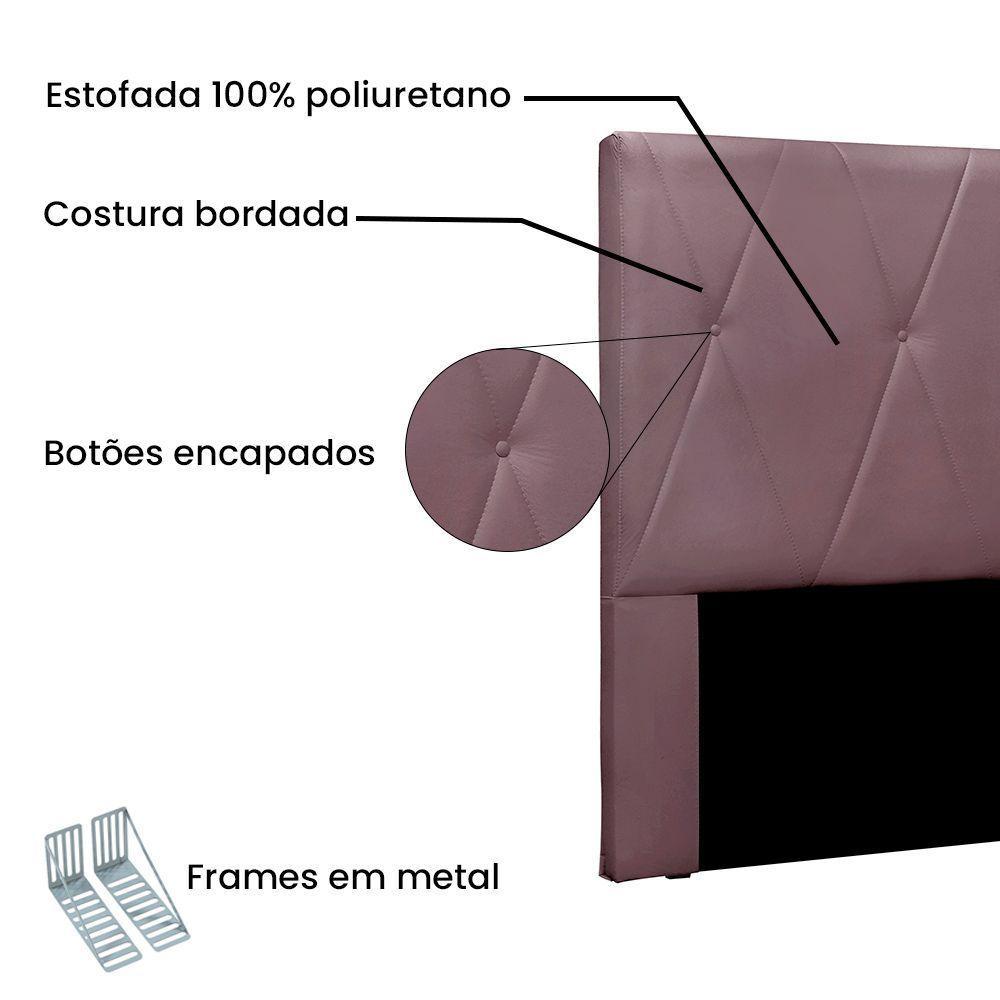 Cabeceira Cama Box Queen 160 Cm Aquilla Veludo S04 - D'rossi Cor Uva - 2