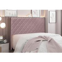 Cabeceira Cama Box Queen 160 Cm Dubai Veludo S04 - D'rossi Cor Lilás - 4