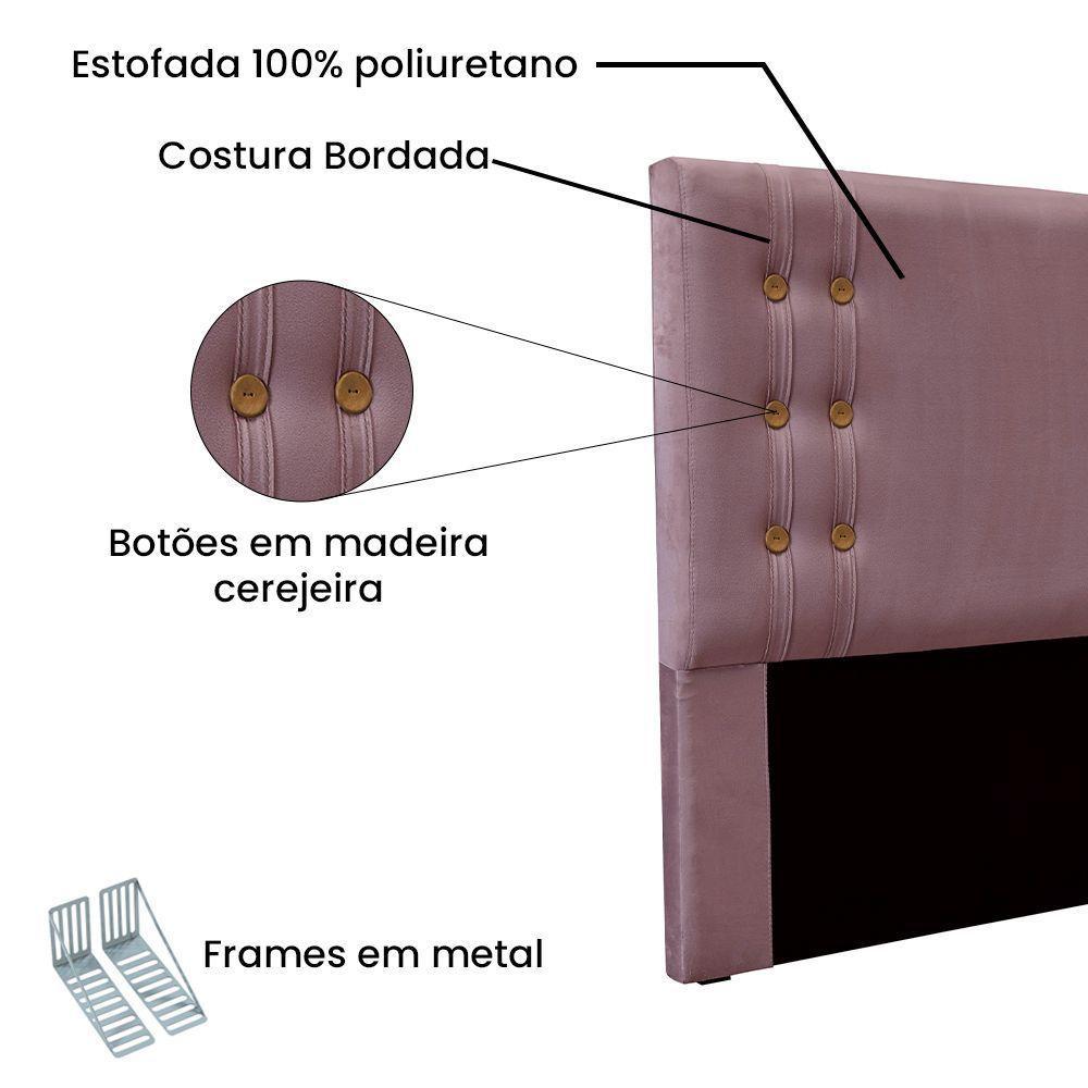 Cabeceira Cama Box Solteiro 90 Cm Gênova Veludo Uva S04 - D'rossi - 3