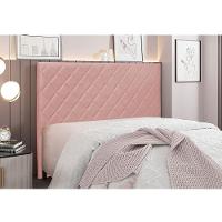 Cabeceira Cama Box Casal 140 Cm Dubai Veludo Rosa S04 - D'rossi - 3