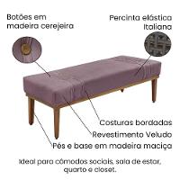 Cabeceira Cama Box King 195cm E Recamier Gênova Veludo S04 - D'rossi Cor Uva - 3