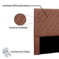 Cabeceira Cama Box Casal 140 Cm Dubai Veludo S04 - D'rossi Cor Cobre - 3