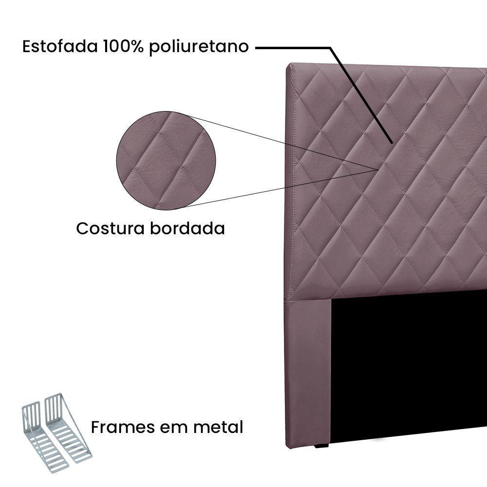 Cabeceira Cama Box King 195 Cm Dubai Veludo S04 - D'rossi Cor Uva - 3