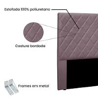Cabeceira Cama Box King 195 Cm Dubai Veludo S04 - D'rossi Cor Uva - 3