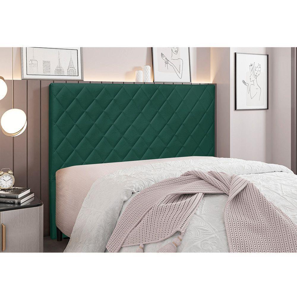 Cabeceira Cama Box Queen 160 Cm Dubai Veludo Verde S04 - D'rossi - 4