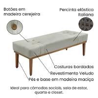 Cabeceira Cama Box Solteiro 90cm E Recamier Gênova Veludo S04 - D'rossi Cor Prata - 3