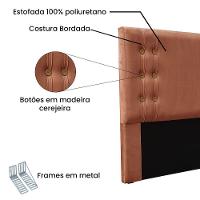 Cabeceira Cama Box Solteiro 90cm E Recamier Gênova Veludo S04 - D'rossi Cor Cobre - 2