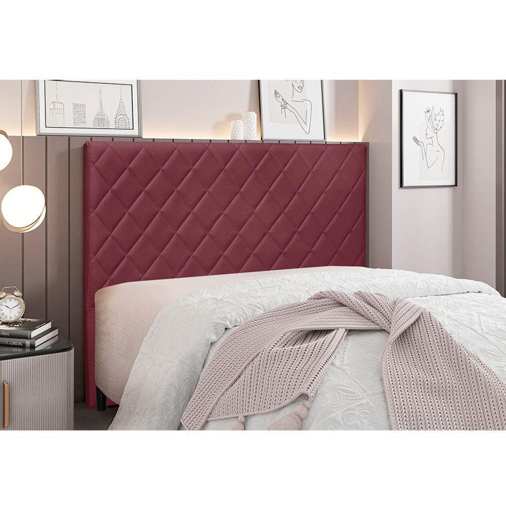 Cabeceira Cama Box Queen 160 Cm Dubai Veludo Vinho S04 - D'rossi - 4