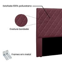 Cabeceira Cama Box Queen 160 Cm Dubai Veludo Vinho S04 - D'rossi - 3