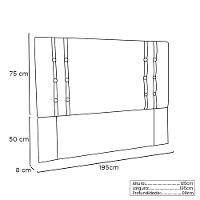 Cabeceira Cama Box King 195cm E Recamier Gênova Suede Azul Marinho S04 - D'rossi - 2