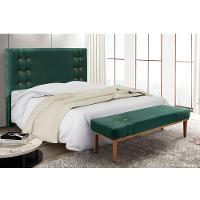 Cabeceira Cama Box Solteiro 90cm E Recamier Gênova Veludo S04 - D'rossi Cor Verde - 5
