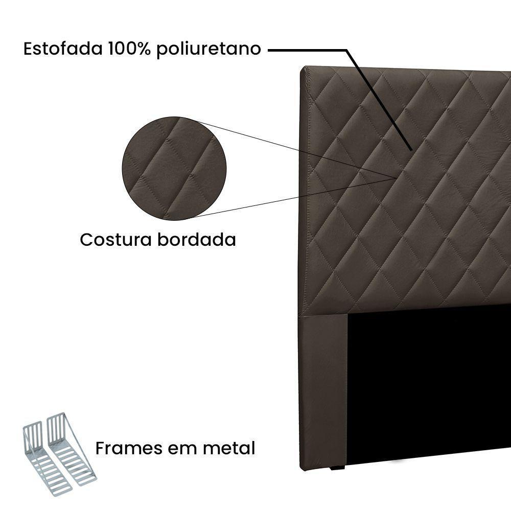 Cabeceira Cama Box Casal 140 Cm Dubai Veludo S04 - D'rossi Cor Marrom - 3