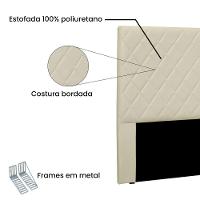 Cabeceira Cama Box Casal 140 Cm Dubai Veludo Bege S04 - D'rossi - 3