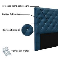 Cabeceira Cama Box Queen 160 Cm Tania Veludo S04 - D'rossi Cor Azul Marinho - 3