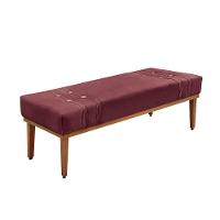 Cabeceira Cama Box Queen 160cm E Recamier Gênova Veludo S04 - D'rossi Cor Vinho - 6