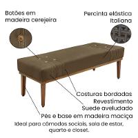 Cabeceira Cama Box Solteiro 90cm E Recamier Gênova Suede S04 - D'rossi Cor Caramelo - 3
