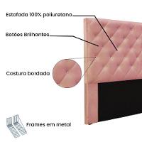 Cabeceira Cama Box Queen 160 Cm Tania Veludo S04 - D'rossi Cor Rosa - 4