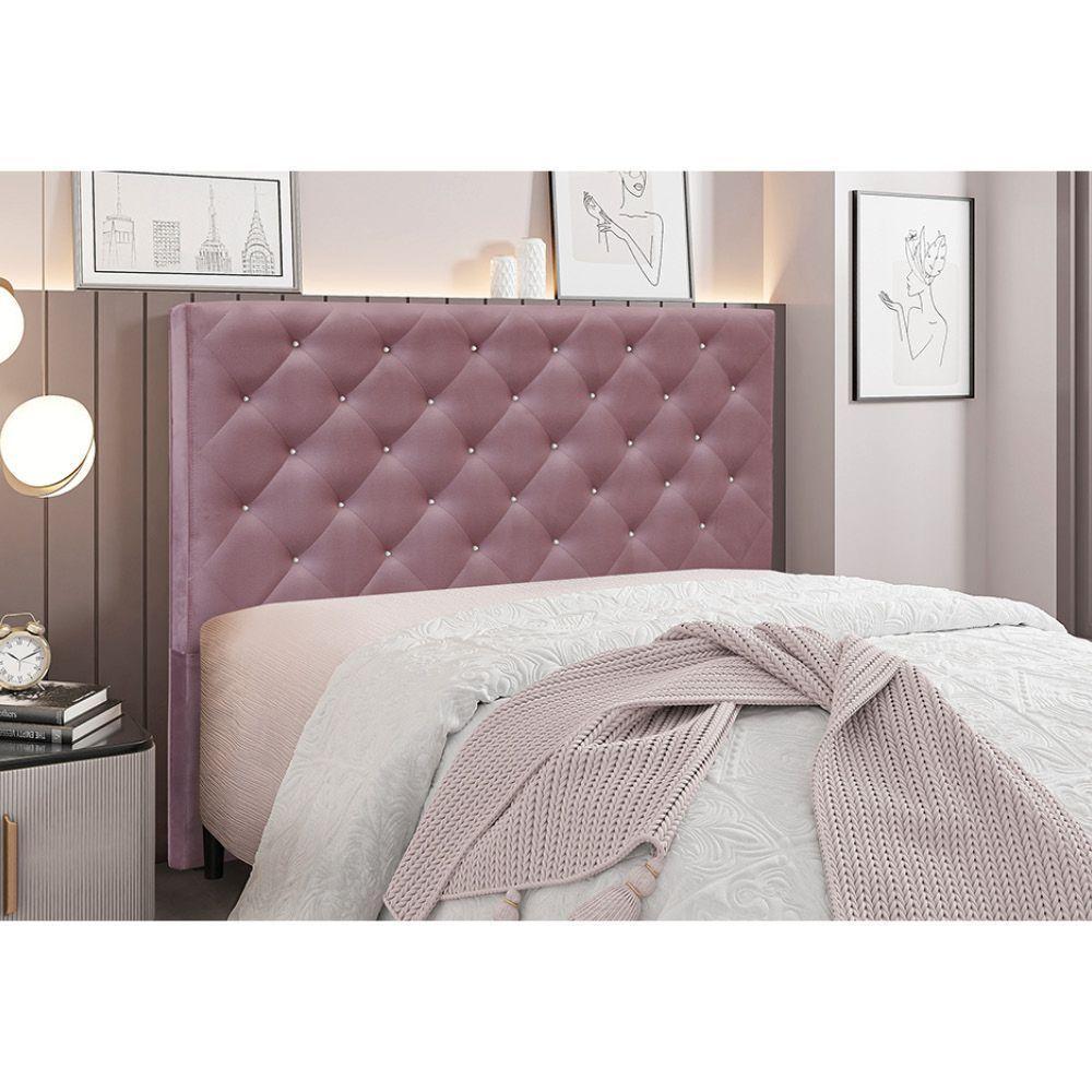 Cabeceira Cama Box Solteiro 90 Cm Tania Veludo S04 - D'rossi Cor Uva - 4