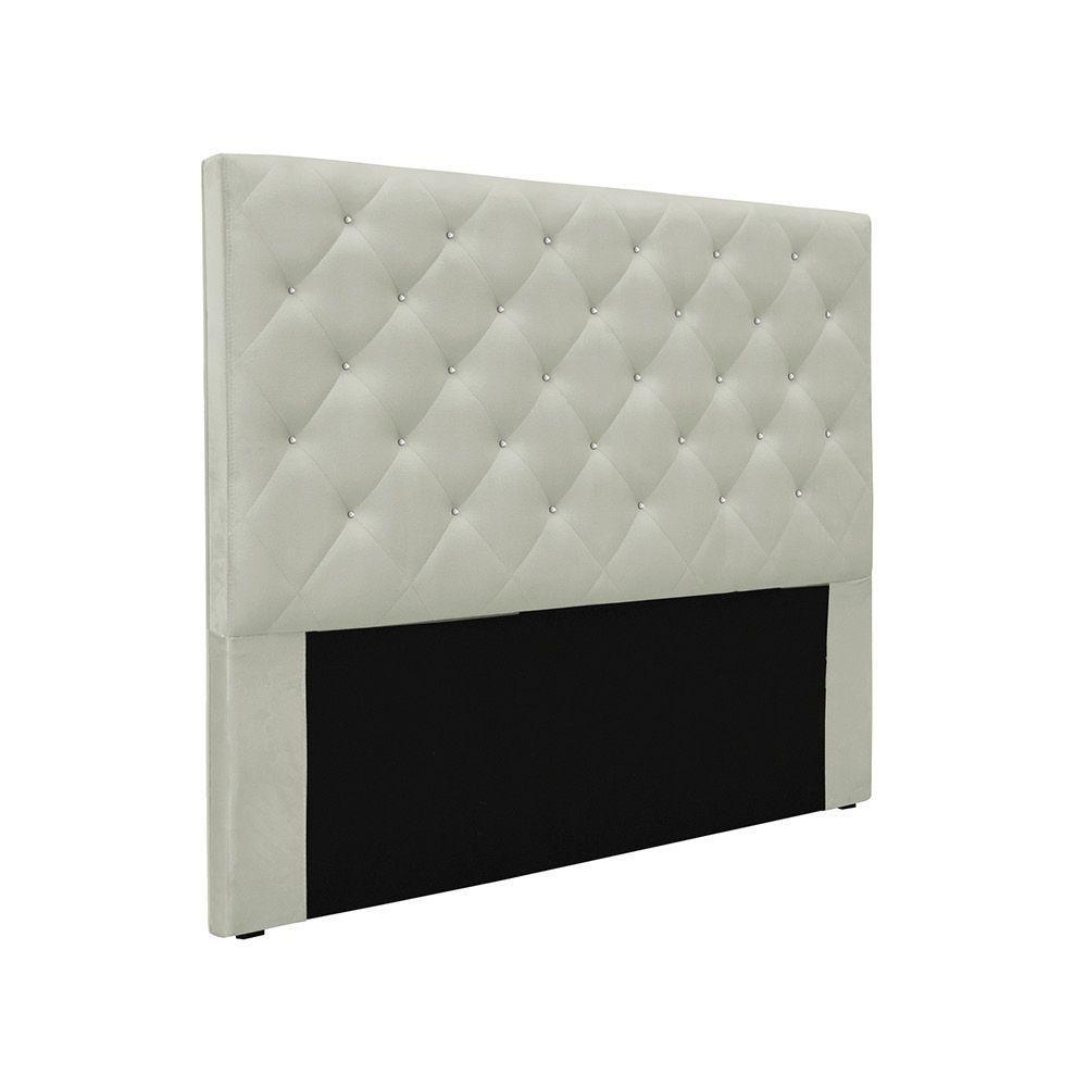 Cabeceira Cama Box Queen 160 Cm Tania Veludo S04 - D'rossi Cor Prata - 1