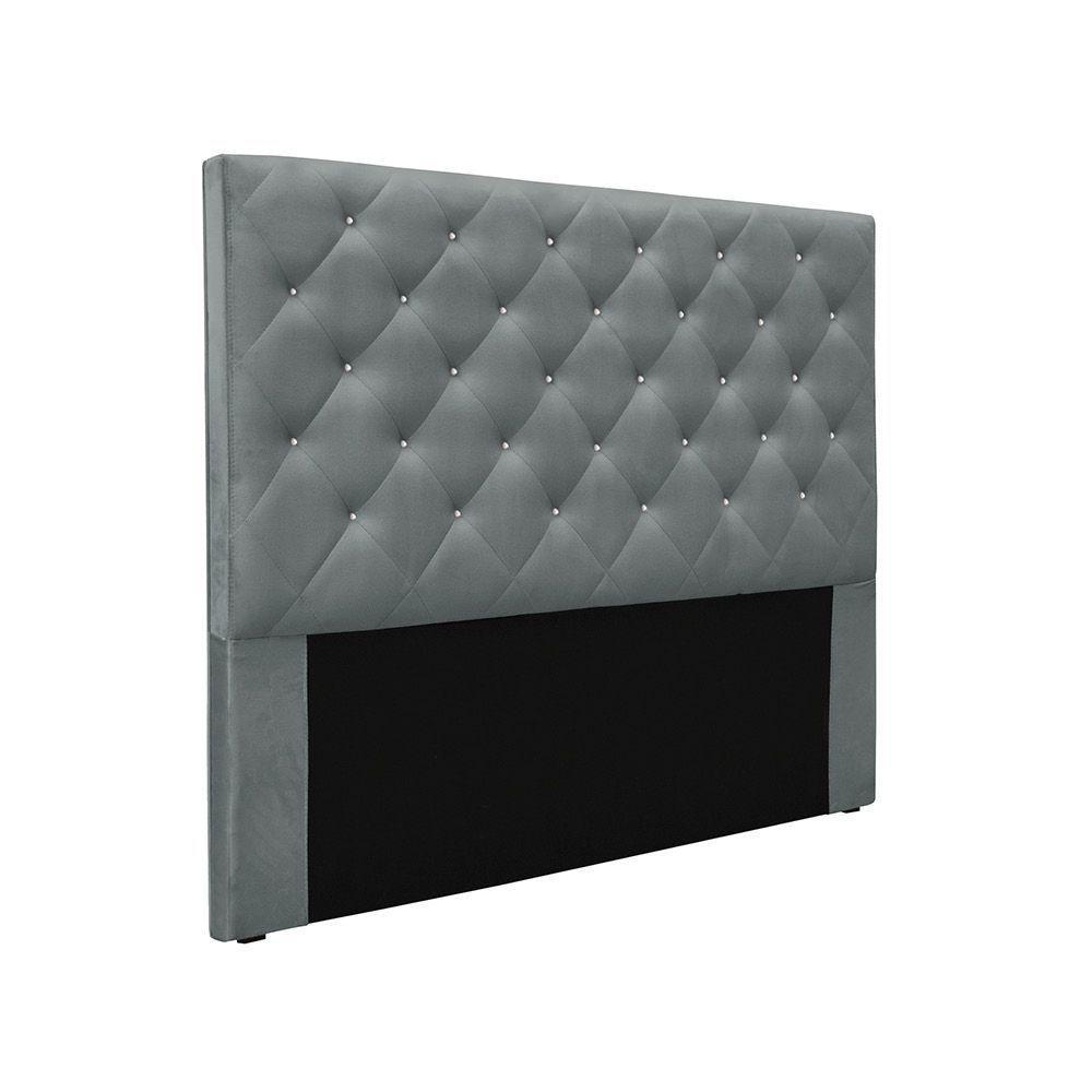 Cabeceira Cama Box Solteiro 90 Cm Tania Veludo S04 - D'rossi Cor Cinza - 1