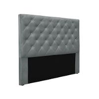 Cabeceira Cama Box Solteiro 90 Cm Tania Veludo S04 - D'rossi Cor Cinza - 1