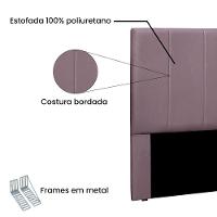Cabeceira Cama Box King 195 Cm Arizona Veludo S04 - D'rossi Cor Uva - 3