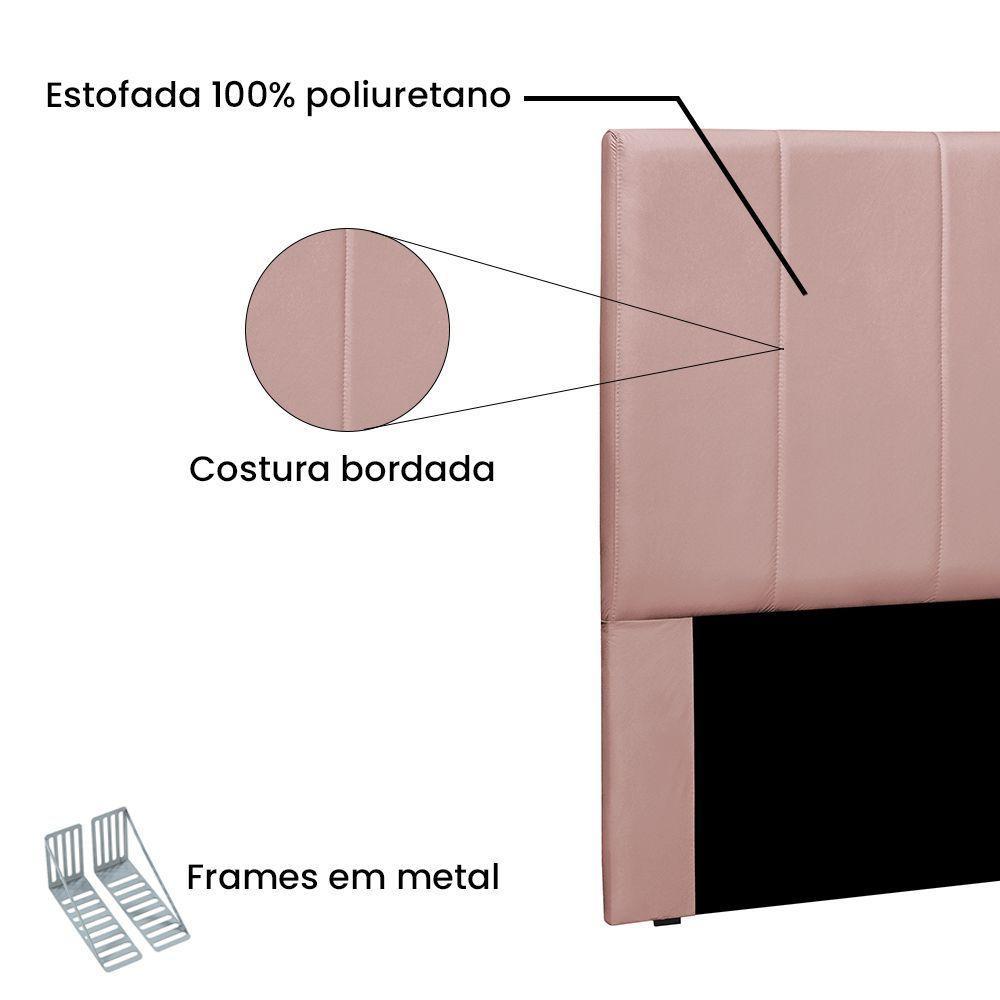 Cabeceira Cama Box King 195 Cm Arizona Veludo S04 - D'rossi Cor Rosa - 3