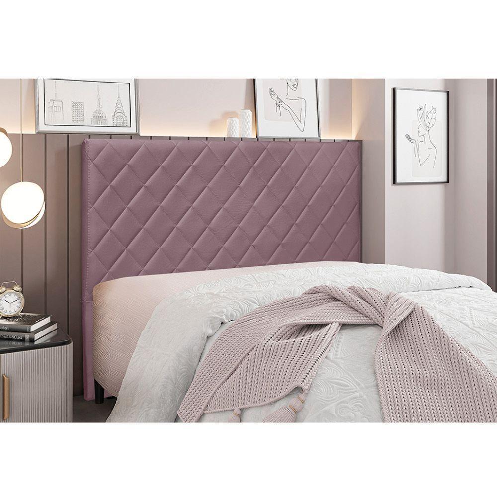 Cabeceira Cama Box Casal 140 Cm Dubai Veludo S04 - D'rossi Cor Uva - 4