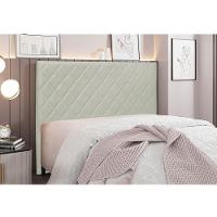 Cabeceira Cama Box Solteiro 90 Cm Dubai Veludo S04 - D'rossi Cor Prata - 4