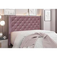 Cabeceira Cama Box Queen 160 Cm Tania Veludo S04 - D'rossi Cor Uva - 3