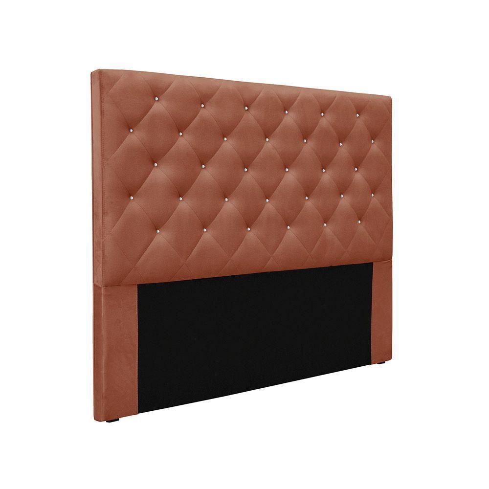 Cabeceira Cama Box King 195 Cm Tania Veludo S04 - D'rossi Cor Cobre - 1