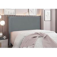 Cabeceira Cama Box Queen 160 Cm Garden Veludo Cinza S04 - D'rossi - 4