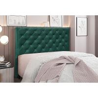 Cabeceira Cama Box Queen 160 Cm Tania Veludo Verde S04 - D'rossi - 4
