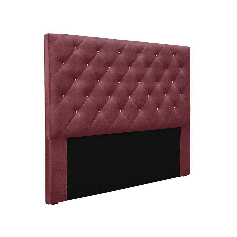 Cabeceira Cama Box Queen 160 Cm Tania Veludo S04 - D'rossi Cor Vinho - 1