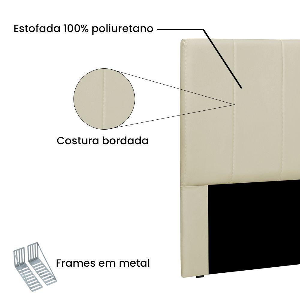 Cabeceira Cama Box Casal 140 Cm Arizona Veludo Bege S04 - D'rossi - 3