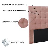 Cabeceira Cama Box Casal 140 Cm Verona Veludo Rosa S04 - D'rossi - 3