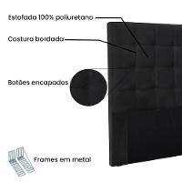 Cabeceira Cama Box King 195 Cm Verona Veludo Preto S04 - D'rossi - 3