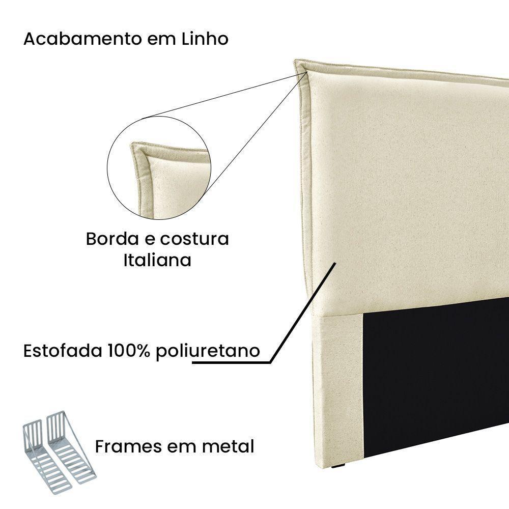 Cabeceira Cama Box Solteiro 90 Cm Garden Linho Pérola S04 - D'rossi - 2
