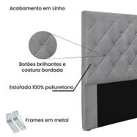 Cabeceira Cama Box Casal 140 Cm Tania Linho S04 - D'rossi Cor Cinza - 2