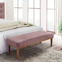 Divã Recamier Banco Base Madeira Para Quarto Gênova 195cm Veludo S04 - D'rossi Cor Lilás - 4