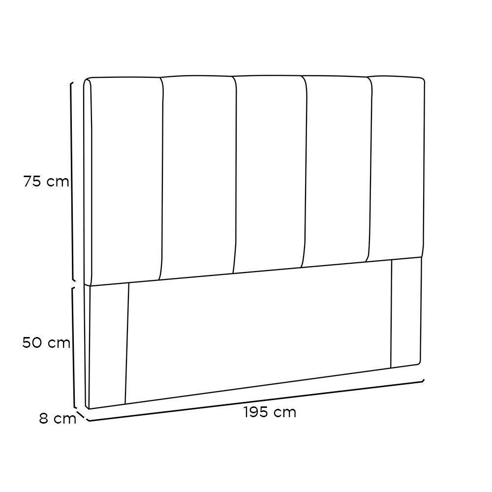 Cabeceira Cama Box King 195 Cm Arizona Veludo Prata S04 - D'rossi - 2