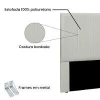 Cabeceira Cama Box King 195 Cm Arizona Veludo Prata S04 - D'rossi - 3
